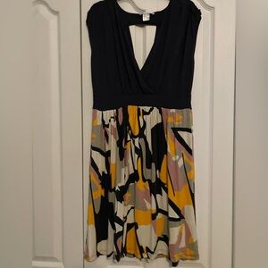 Lascana for VENUS Blue Plunge Sundress with geometric pattern